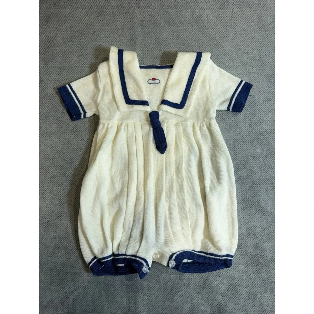 Vintage Fried Knit Children's Sailor Romper One Piece